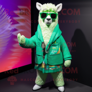 Grøn Lama maskot kostume...