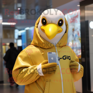 Gold Gull maskot kostume...