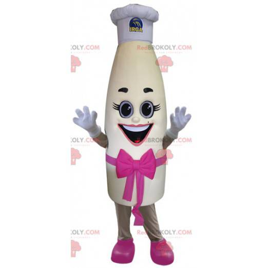 Giant milk bottle mascot with a chef's hat - Redbrokoly.com