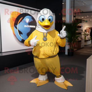 Gold Gull maskot kostume...