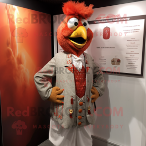 nan Tandoori Chicken mascot costume character dressed with a Waistcoat and Cufflinks