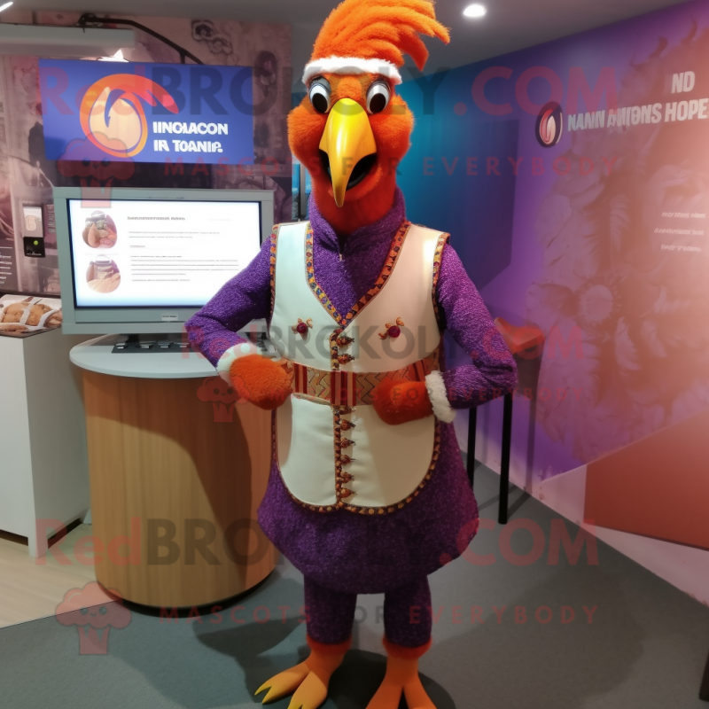 nan Tandoori Chicken mascot costume character dressed with a Waistcoat and Cufflinks nan Tandoori Chicken mascot costume character dressed with a Waistcoat and Cufflinks