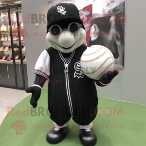 Black Baseball Ball maskot...