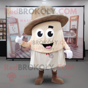 Beige Steak maskot kostume...