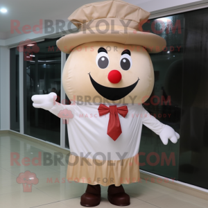 Beige Steak maskot kostume...