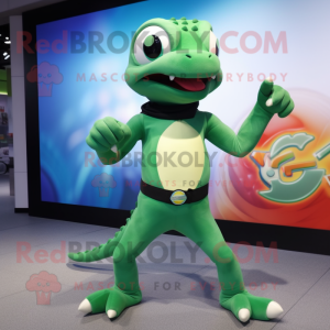 Grønn Geckos maskot drakt...