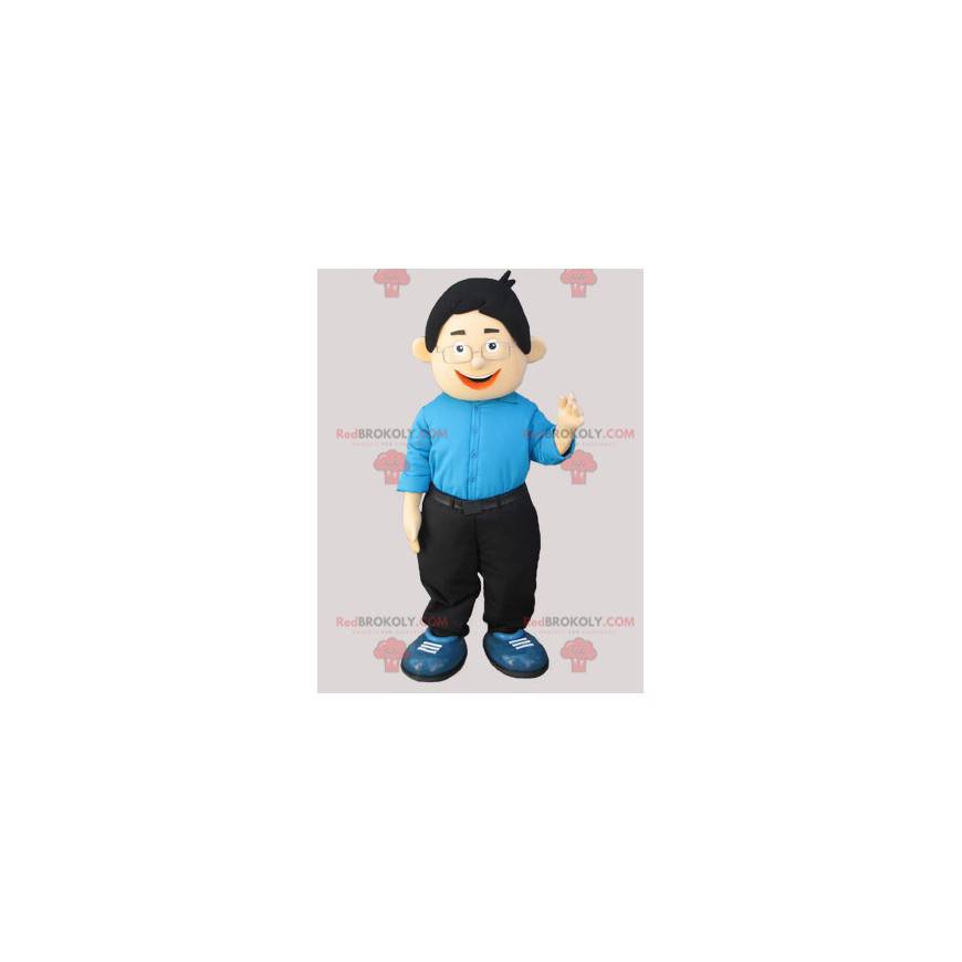 Jongensmascotte met bril. Ingenieur mascotte - Redbrokoly.com