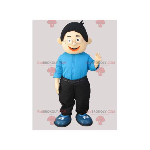 Jongensmascotte met bril. Ingenieur mascotte - Redbrokoly.com