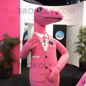 Pink Brachiosaurus maskot...