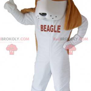 Bruine en witte beagle hond mascotte - Redbrokoly.com