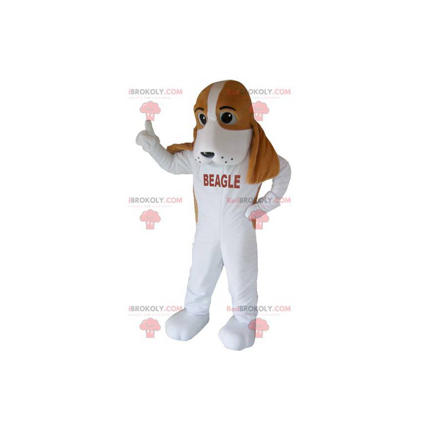 Brun og hvid beagle hundemaskot - Redbrokoly.com