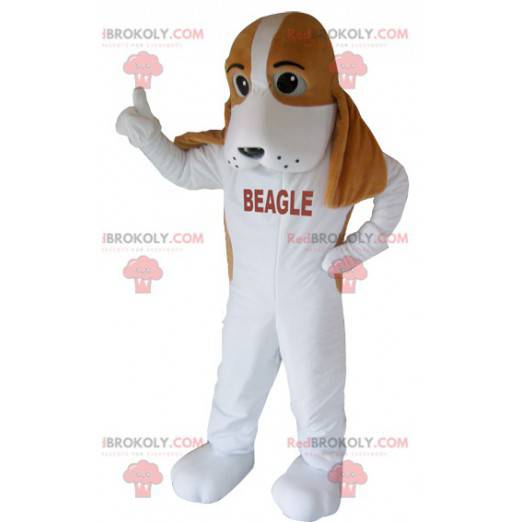 Bruine en witte beagle hond mascotte - Redbrokoly.com
