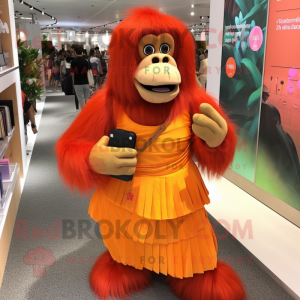 Orange orangutang maskot...