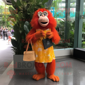 Orange orangutang maskot...