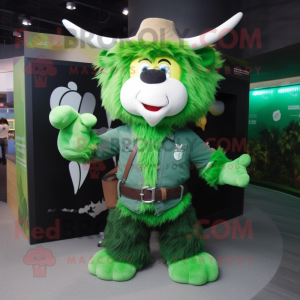 Personagem de mascote verde...