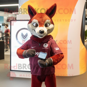 Maroon Dingo maskot kostume...