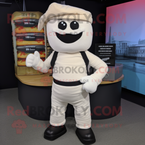 White Burgers mascot costume character dressed with a Cargo Pants and Beanies