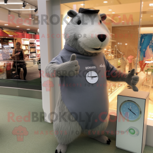 Grå Capybara maskot kostume...