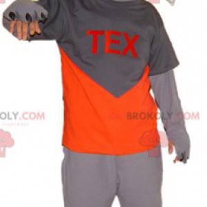Grijze en witte kat mascotte. Tex mascotte - Redbrokoly.com