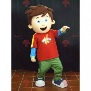 Little boy mascot with brown hair - Redbrokoly.com