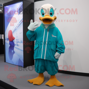 Teal Geese maskot kostym...