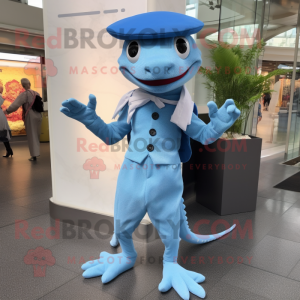Sky Blue Lizard mascotte...