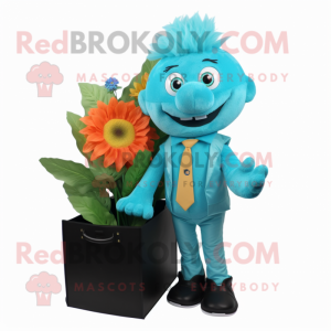Turquoise boeket bloemen...