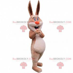 Mascota de conejo gigante marrón y beige suave y lindo -