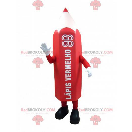 Mascot gigantisk rød blyant. Pennemaskott - Redbrokoly.com