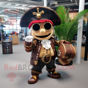 Brun Pirate maskot kostym...