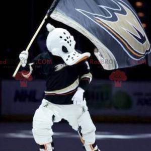 Mascota de pato gigante en equipo de hockey - Redbrokoly.com