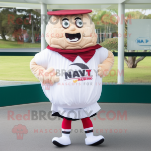 nan Beef Wellington mascot costume character dressed with a T-Shirt and Shoe clips