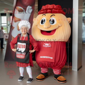 nan Beef Wellington mascot costume character dressed with a T-Shirt and Shoe clips