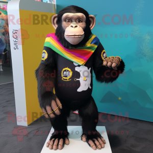 nan Chimpanzee mascot costume character dressed with a Rash Guard and Scarf clips