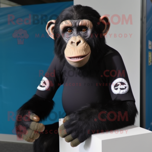 nan Chimpanzee mascot costume character dressed with a Rash Guard and Scarf clips