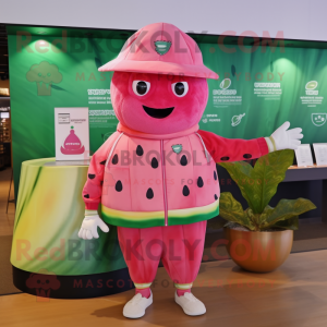 Pink vandmelon maskot...