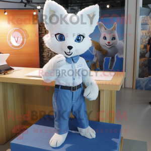 White Fox maskot drakt...