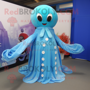 Sky Blue Octopus mascotte...