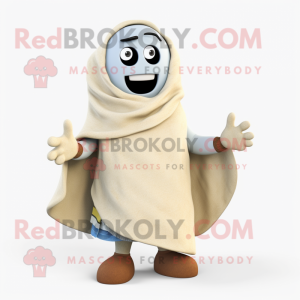 Cream Television mascot costume character dressed with a Bootcut Jeans and Shawls