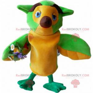 Mascota búho amarillo y marrón muy divertida - Redbrokoly.com