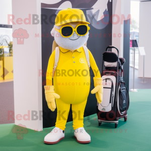 Gelber Golfbag Maskottchen...