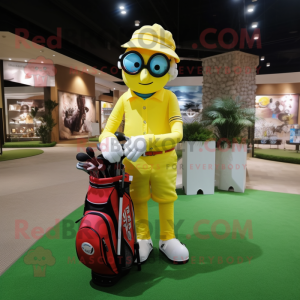 Gele golftas mascotte...