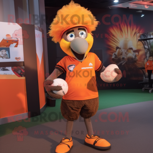 Oranje Emu mascotte kostuum...