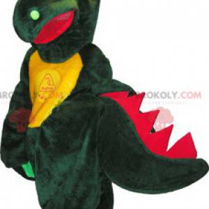 Mascotte de dragon vert jaune et rouge géant - Redbrokoly.com