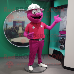 Magenta golfbal mascotte...