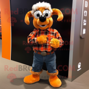 Orange Ram mascotte kostuum...