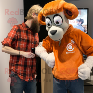 Orange Ram mascotte kostuum...