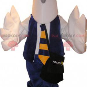 Postman carrier pigeon white bird mascot - Redbrokoly.com