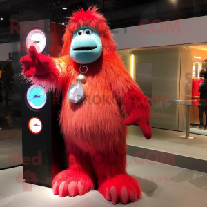 Rood Yeti mascotte kostuum...