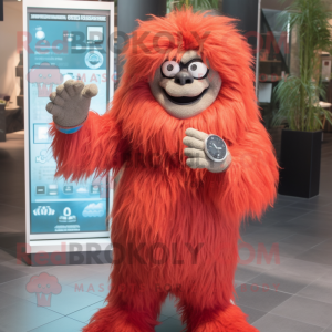 Rood Yeti mascotte kostuum...